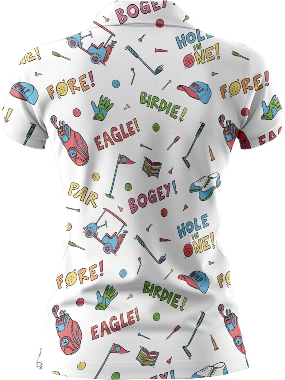 Women Golf Doodle Short Sleeve Quick Dry Tennis Shirts Athletic Yoga Tops - Picture 4 of 6